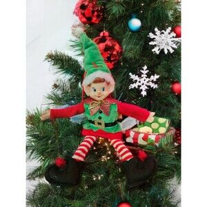 Santas Pegged Elf Craft Christmas Tree Ornament
